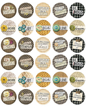 Bottle Cap Images -Cloth and Quotes