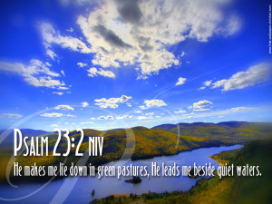 ... In Green Pastures, He Leads Me Beside Quiet Waters. ~ Bible Quotes