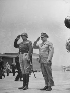 Lt. Gen. James H. Doolittle with Gen. George S. Patton Saluting as ...