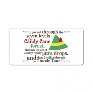 ... Gifts > Adorable Auto > Candy Cane Forest Quote Aluminum License Plate