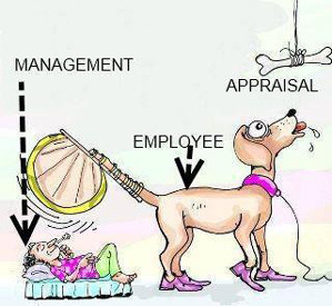 Funny corporate cartoon. The funny image depicts how employees keep ...