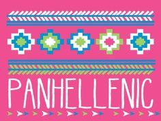 How cute is this Panhellenic design? Love the colors and pattern ...