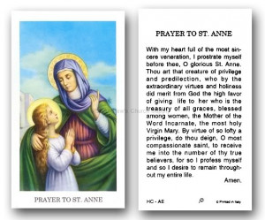 Prayer to St Anne Grandmother of Jesus Image