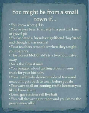 Are you from a small town??