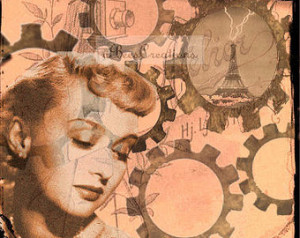 Steampunk Art print - Celeste Holm Classic Hollywood actress - 5x7 art ...