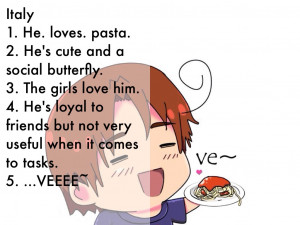 He. loves. pasta.2. He's cute and a social butterfly.3. The girls love ...