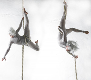 aerial rope artists, circus theatre, spectacular performers