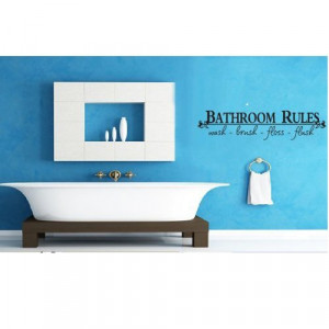 ... Floss Flush Quote Saying Wall Sticker Home Decal Decor For Bathroom