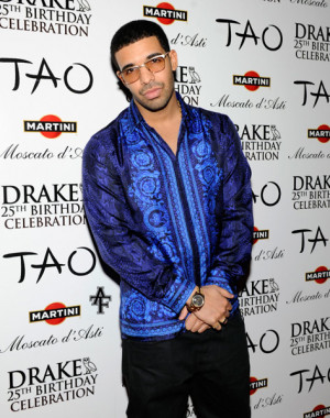 Don C & Drake in Versace Blue Silk Barocco Print Shirt