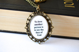 Les Miserables necklace. Love quote jewelry. Long chain. Antique ...