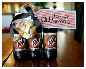 Using A&W root beer, create a You’re “AW-Some” gift tag