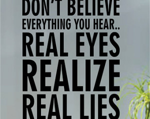 Tupac Shakur Real Eyes Realize Real Lies Quote Decal Sticker Wall ...