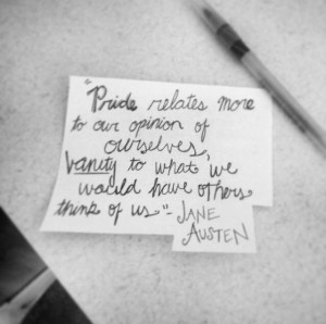 Pride and Prejudice on vanity