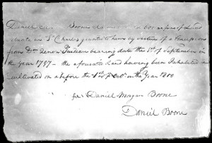 Daniel Boone, Affidavit (C1467), The State Historical Society of ...
