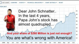 ... Papa John's CEO John Schnatter. Good looking out for humanity John