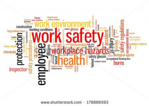 Work safety issues and concepts word cloud illustration. Word collage ...