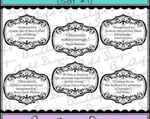 ... Making, Scrapbooking -Set of 6 -DECO LABELS Creative QUOTES -Set 1