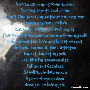 lyrics from Faceless by Red