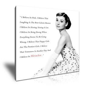 Details about AUDREY HEPBURN Quotes Icon Framed Canvas Wall Art Deco ...