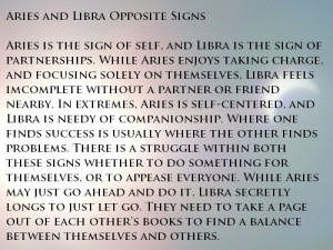Aries and Libra Opposite Signs