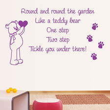 ... Round The Garden Nursery Rhyme - Wall Sticker Art Quote Vinyl Transfer