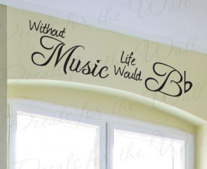 ... Quote Vinyl Art Lettering Design Decoration Without Music S06 modern