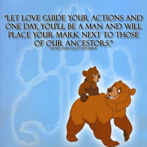 This is my favorite Disney movie of all time! I love brother bear:)