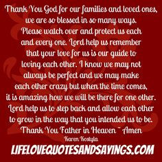 ... You God For Our Families And Loved Ones, | Love Quotes And Sayings