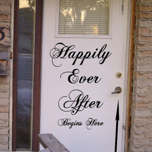 Happily Ever After Art Wall Quote Stickers Wall Decals Words Lettering