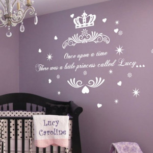 ... Once upon a Time Princess Name Art Wall Quotes Wall Stickers White