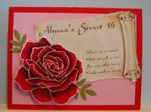 for my niece alyssas sweet 16 for sweet floral card quotes