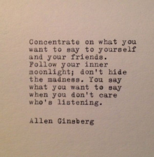 Allen Ginsberg Quote Typed on Typewriter by farmnflea on Etsy, $9.00