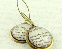 Pride and Prejudice Earrings 'E lizabeth Bennet and Mr Darcy' - Jane ...