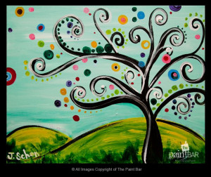 Whimsical Tree Painting – Jackie Schon, The Paint Bar