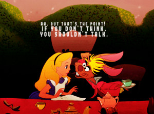 alice in wonderland, gif, talk, think