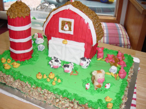 Farm Animal Birthday Cakes