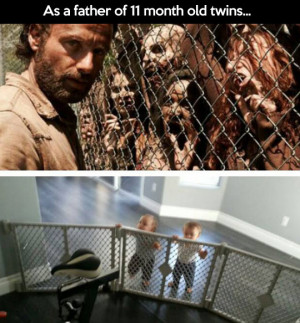 funny picture walking dead babies twins comparison wanna joke.com
