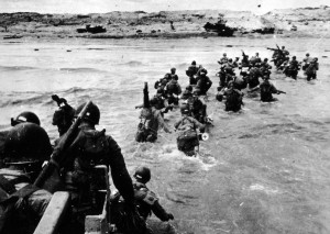 landing vehicle on Utah Beach on the coast of Normandy, France in June ...