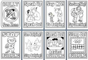10 Anti-bullying colouring printable pages