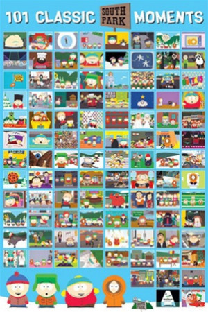 South Park Cast 101 Moments Cartoon TV Humor Poster