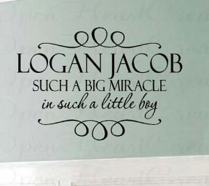 Nursery Wall Quote - Such a Big Miracle in Such a Little Boy - Baby ...