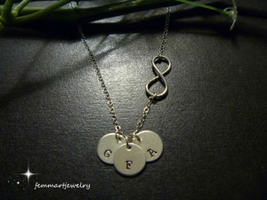 Love!!! Sideways+Infinity+and+Initial+Necklace++Initial+by ...