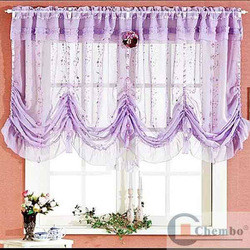 purple elegant water-wave roman blind lace curtain