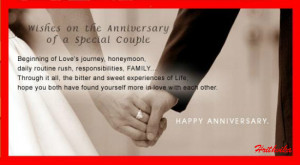 Anniversary wishes to special couple.