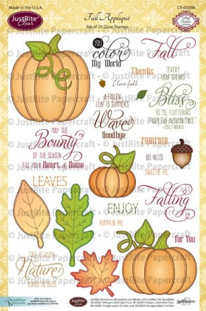 Fall Applique large clear stamp set by JustRite