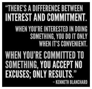 difference between interest and commitment. When you're interested ...