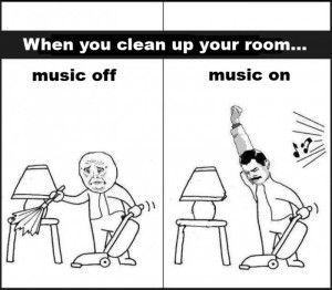 Related Boring Activities Plus Music = Win