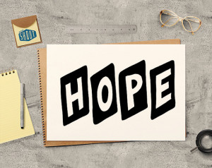 HOPE, Typographic Print, Inspirational Quote, Hope Print, Motivational ...
