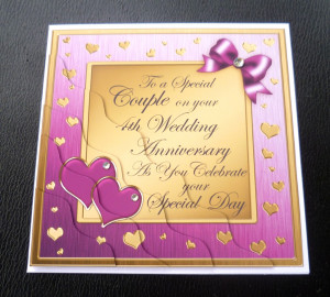 Details about Special Couple 4th Wedding Anniversary Card - 4 Colours