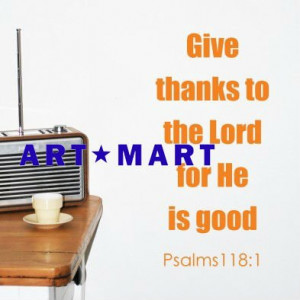 Bible Quotes Wall Sticker - Give thanks to the Lord Wall Quotes Wall ...